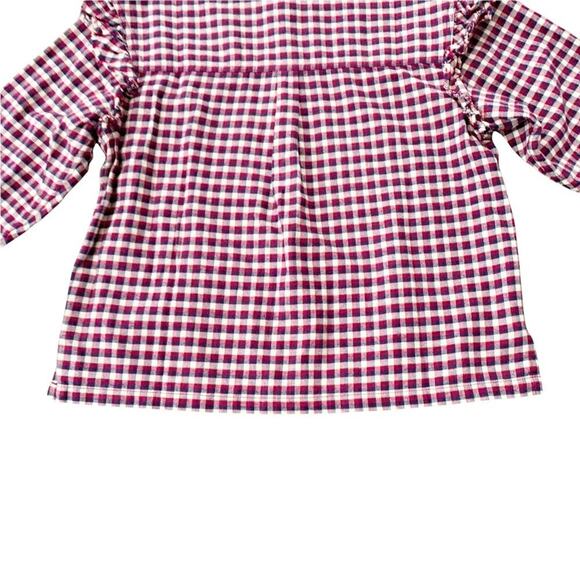 Something Navy Jaime Ruffle Sleeve Plaid Button Up Long Sleeve Top NWT XS - Picture 13 of 16